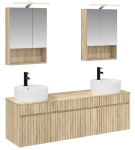 Fürdőszobai Szekrény Szett 5 pcs Sonoma Tölgy 50 x 14,5 x 70 cm