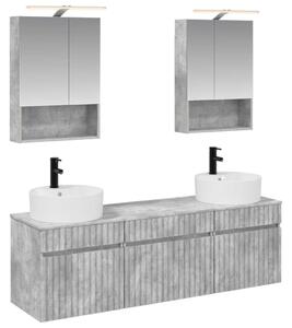 Fürdőszobai Szekrény Szett 5 pcs Betonszürke 50 x 14,5 x 70 cm