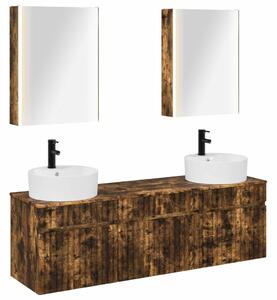Fürdőszobai Szekrény Szett 5 pcs Füstös Tölgy 53 x 15,5 x 70 cm