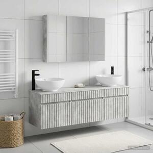 Fürdőszobai Szekrény Szett 4 pcs Betonszürke