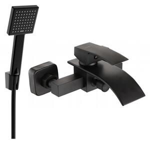 Mexen Aries R45 fürdőkád csaptelep zuhanykészlettel, fekete - 74483R45-70