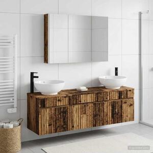Fürdőszobai Szekrény Szett 4 pcs Antik Fa 103,5 x 15,5 x 70 cm