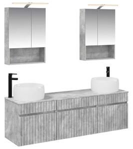 Fürdőszobai Szekrény Szett 5 pcs Betonszürke 50 x 14,5 x 70 cm