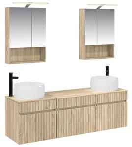 Fürdőszobai Szekrény Szett 5 pcs Sonoma Tölgy 50 x 14,5 x 70 cm