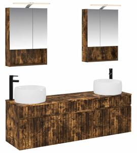 Fürdőszobai Szekrény Szett 5 pcs Füstös Tölgy 50 x 14,5 x 70 cm