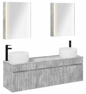 Fürdőszobai Szekrény Szett 5 pcs Betonszürke 53 x 15,5 x 70 cm