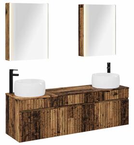 Fürdőszobai Szekrény Szett 5 pcs Antik Fa 53 x 15,5 x 70 cm