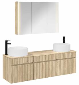 Fürdőszobai Szekrény Szett 4 pcs Sonoma Tölgy
