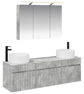 Fürdőszobai Szekrény Szett 4 pcs Betonszürke 100 x 14,5 x 70 cm