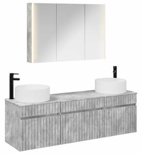 Fürdőszobai Szekrény Szett 4 pcs Betonszürke