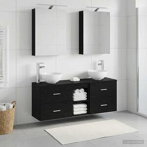 Fürdőszobai Szekrény Szett 5 pcs Fekete Tölgy 50 x 14,5 x 70 cm