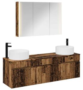 Fürdőszobai Szekrény Szett 4 pcs Antik Fa 103,5 x 15,5 x 70 cm