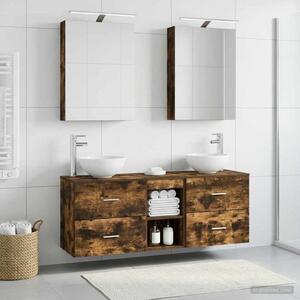 Fürdőszobai Szekrény Szett 5 pcs Füstös Tölgy 50 x 14,5 x 70 cm