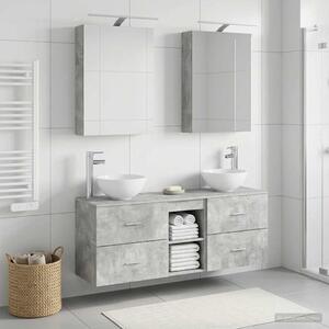 Fürdőszobai Szekrény Szett 5 pcs Betonszürke 50 x 14,5 x 70 cm