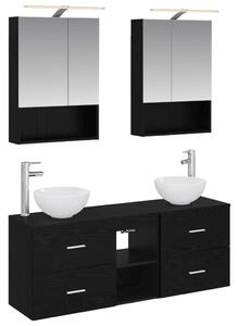 Fürdőszobai Szekrény Szett 5 pcs Fekete Tölgy 50 x 14,5 x 70 cm