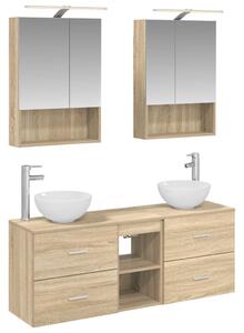 Fürdőszobai Szekrény Szett 5 pcs Sonoma Tölgy 50 x 14,5 x 70 cm