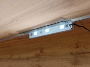 TV szekrény Dlana 180 MDF (fehér + fehér halcsont) (fehér LED világítás)