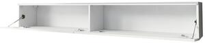 TV szekrény Dlana 180 MDF (fehér + fehér halcsont) (fehér LED világítás)