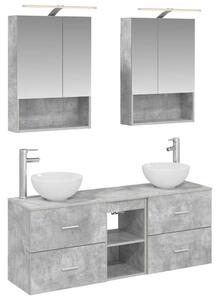 Fürdőszobai Szekrény Szett 5 pcs Betonszürke 50 x 14,5 x 70 cm