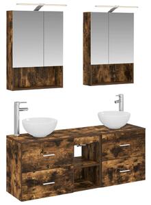 Fürdőszobai Szekrény Szett 5 pcs Füstös Tölgy 50 x 14,5 x 70 cm