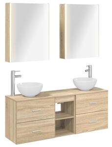 Fürdőszobai Szekrény Szett 5 pcs Sonoma Tölgy 53 x 15,5 x 70 cm