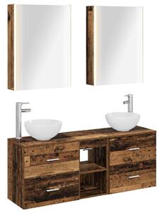 Fürdőszobai Szekrény Szett 5 pcs Antik Fa 53 x 15,5 x 70 cm