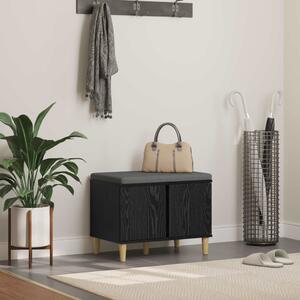 Előtér pad Fekete Tölgy 60 x 38 x 46 cm Műanyag Fa és Szövet