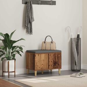 Előtér pad ajtóval Öreg fa 60 x 38 x 46 cm Műanyag Fa és Szövet