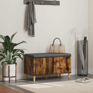 Előtér pad Füstölt Tölgy 80 x 38 x 46 cm Műanyag Fa és Szövet