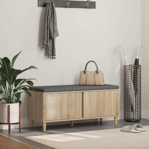 Előtér pad Sonoma tölgy 100 x 38 x 46 cm Műanyag Fa és Szövet