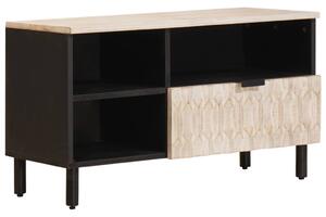 TV szekrény Fehér mosott felület 80 x 33 x 46 cm Tömör Mangófát