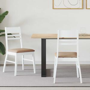 Étkező Székek 2 pcs Fehér 43 x 54 x 89 cm Tömör Gumi Fa