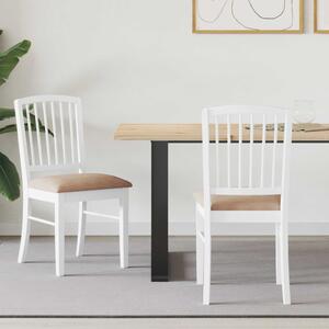 Étkező Székek 2 pcs Fehér 50 x 52,5 x 91 cm Tömör Gumi Fa