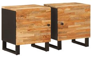 Éjjeliszekrény 2 pcs Barna 40 x 33 x 46 cm Tömör Mangófát