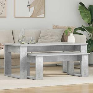 Kávasztal Szett 2 pcs Beton Szürke Faanyag