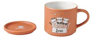 Narancssárga-bézs porcelán bögre szett 2 db-os 35 ml Cats – Brandani