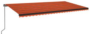 VidaXL narancssárga és barna kézzel kihúzható napellenző 600 x 300 cm