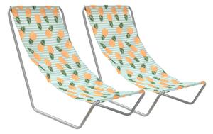 2 db összecsukható strandnyugágy szett SAND PINEAPPLE, színes