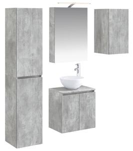Fürdőszobai Szekrény Szett 5 pcs Betonszürke 50 x 14,5 x 70 cm