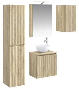 Fürdőszobai Szekrény Szett 5 pcs Sonoma Tölgy 50 x 14,5 x 70 cm