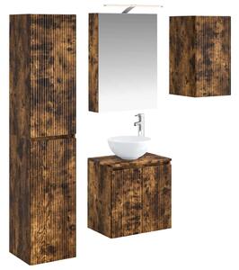 Fürdőszobai Szekrény Szett 5 pcs Füstös Tölgy 50 x 14,5 x 70 cm