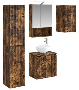 Fürdőszobai Szekrény Szett 5 pcs Füstös Tölgy 50 x 14,5 x 70 cm