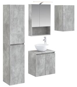 Fürdőszobai Szekrény Szett 5 pcs Betonszürke 50 x 14,5 x 70 cm