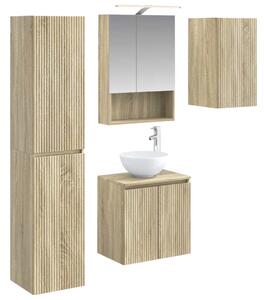 Fürdőszobai Szekrény Szett 5 pcs Sonoma Tölgy 50 x 14,5 x 70 cm
