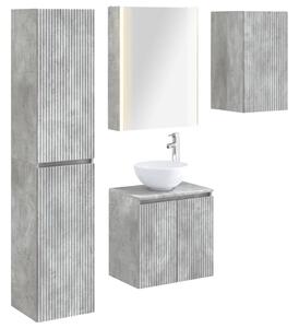 Fürdőszobai Szekrény Szett 5 pcs Betonszürke 53 x 15,5 x 70 cm