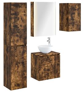 Fürdőszobai Szekrény Szett 5 pcs Füstös Tölgy 53 x 15,5 x 70 cm