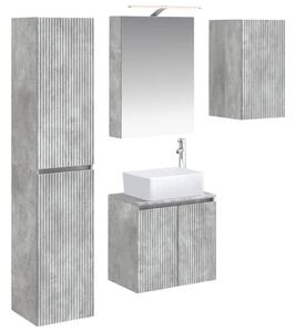 Fürdőszobai Szekrény Szett 5 pcs Betonszürke 50 x 14,5 x 70 cm