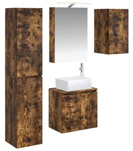 Fürdőszobai Szekrény Szett 5 pcs Füstös Tölgy 50 x 14,5 x 70 cm