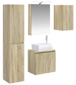 Fürdőszobai Szekrény Szett 5 pcs Sonoma Tölgy 50 x 14,5 x 70 cm