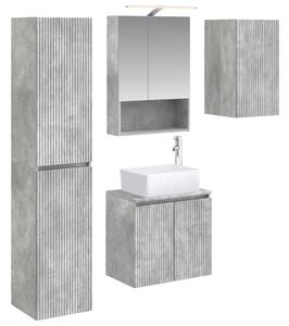Fürdőszobai Szekrény Szett 5 pcs Betonszürke 50 x 14,5 x 70 cm